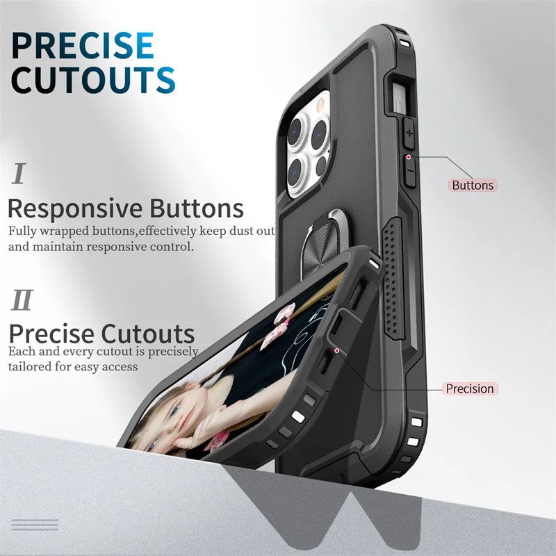 Двухслойный бронированный противоударный чехол для телефона iPhone 13 12 11 Pro Max XR XS X 7 8