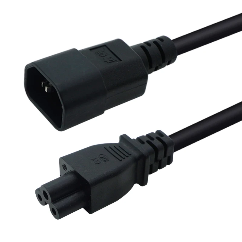 IEC 320 C14 Male Plug to C5 Female Adapter Cable IEC 3 Pin Male to C5 Micky.PDU PSU Power Converter Cord 0.3m,1m,2m,3m