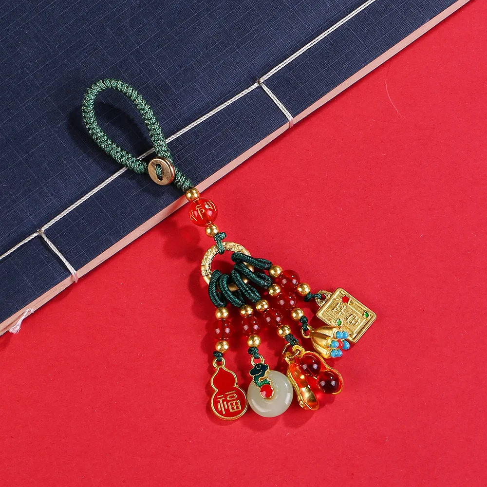 

Ретро китайский стиль эмалированный цветной сплав автомобильный брелок золото и медь пара кулон сумка брелок аксессуары