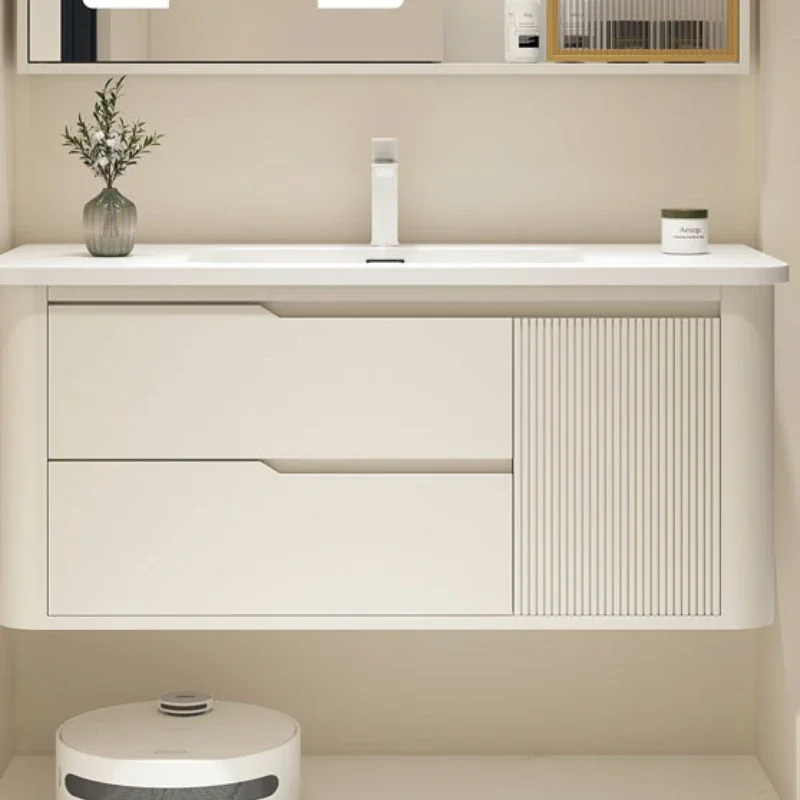 Space Saving Bathroom Cabinet Wooden Furniture Towel Narrow Column Multipurpose Double Washbasin Floor Corner Mirrors Kast