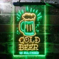 custom neon sign cold beer is all i need dual color led neon light beer house wall bar pub club decoration hanging light