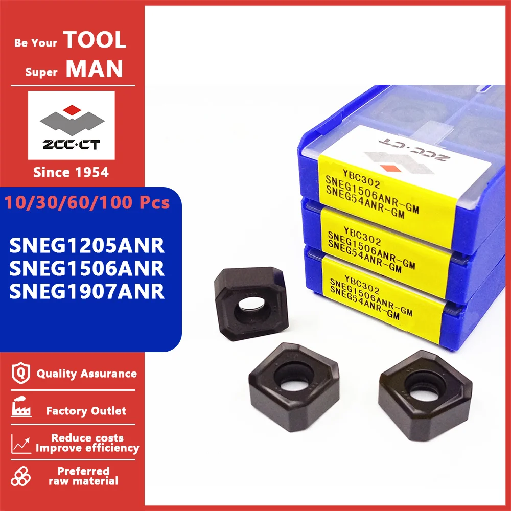 ZCCCT SNEG1205ANR SNEG1506ANR SNEG1907ANR SNEG 1205 1506 1907 ANR GM GR HGR W Carbide Inserts For Steel And Stainless Steel