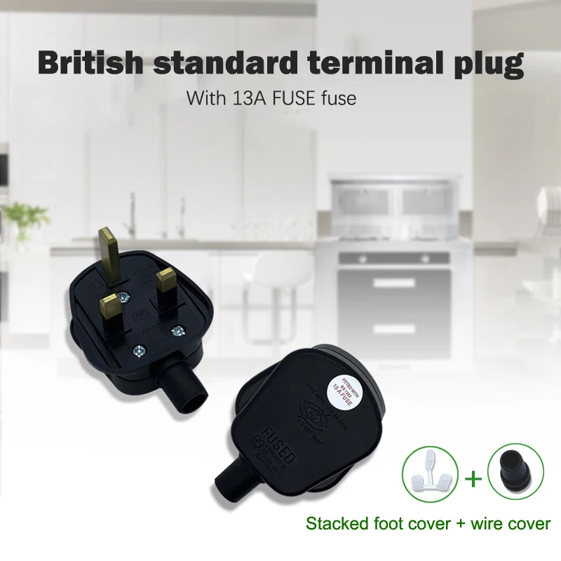 

High Quality FUSE British Standard Wiring Assembly Plug 13A Square With Switch British Plug