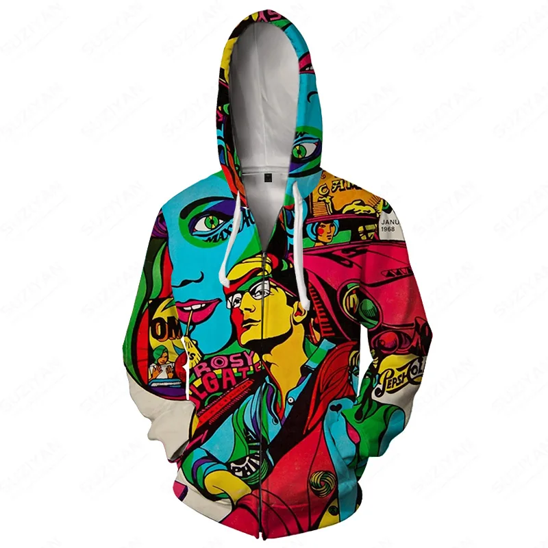 

Gothic Hip Hop Streetwear Zip Up Coat Solid Pulls Hot-Selling Men'S Top Streetwear Sweatshirts Standard-Fit Anime Hoodie