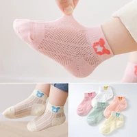 5 pairlot children socks for 1 12 years boys and girls summer cotton thin mesh breathable soft baby ankle socks kids socks