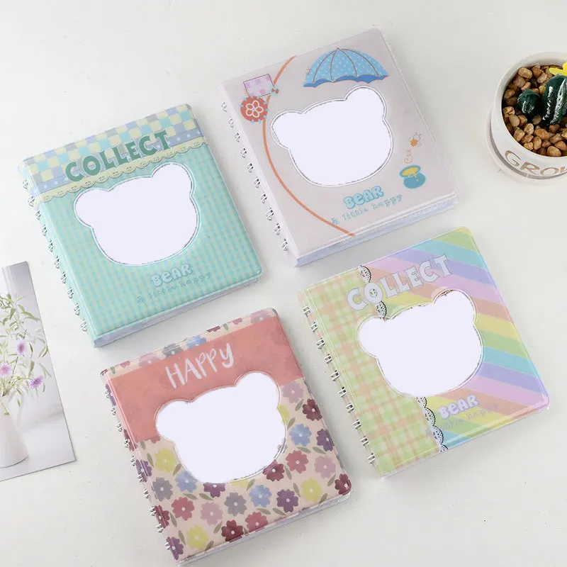 

3 Inch Teddy Bear Hollow Photo Album Hold 68 Pictures Mini Colorful Photocard Album For Polaroid Instax & Name Card 7s 8 25 50s