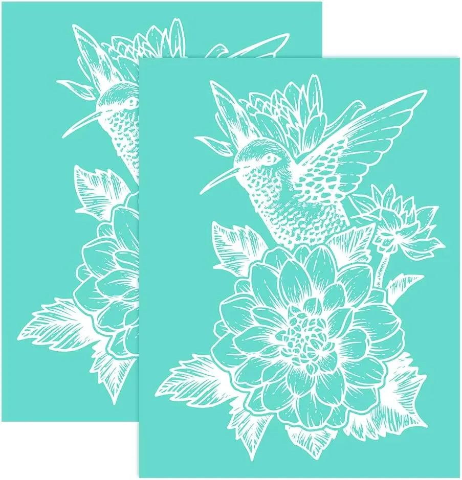 

2 шт. Многоразовые трафареты для рисования птицы и цветы