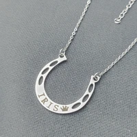 sherman personality name necklace fashion horseshoe pendant stainless steel jewelry gift necklace for girlfriend