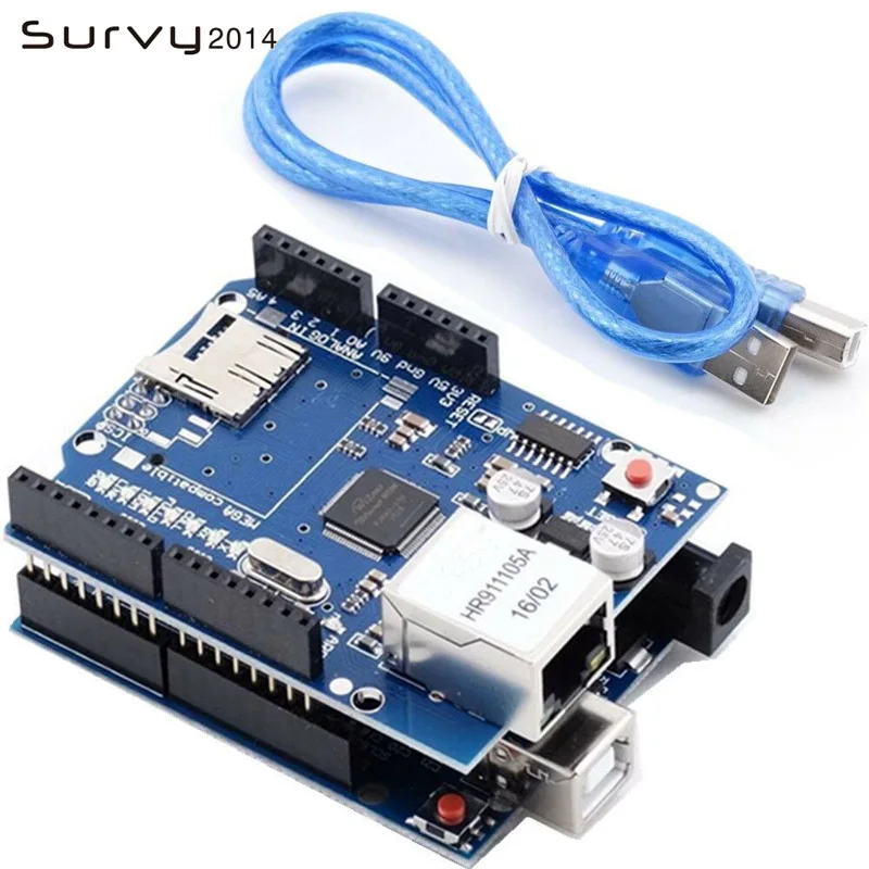 For Arduino Shield Ethernet W5100 R3 UNO Mega 2560 1280 328 + MEGA328P ATMEGA16U2 Development board |