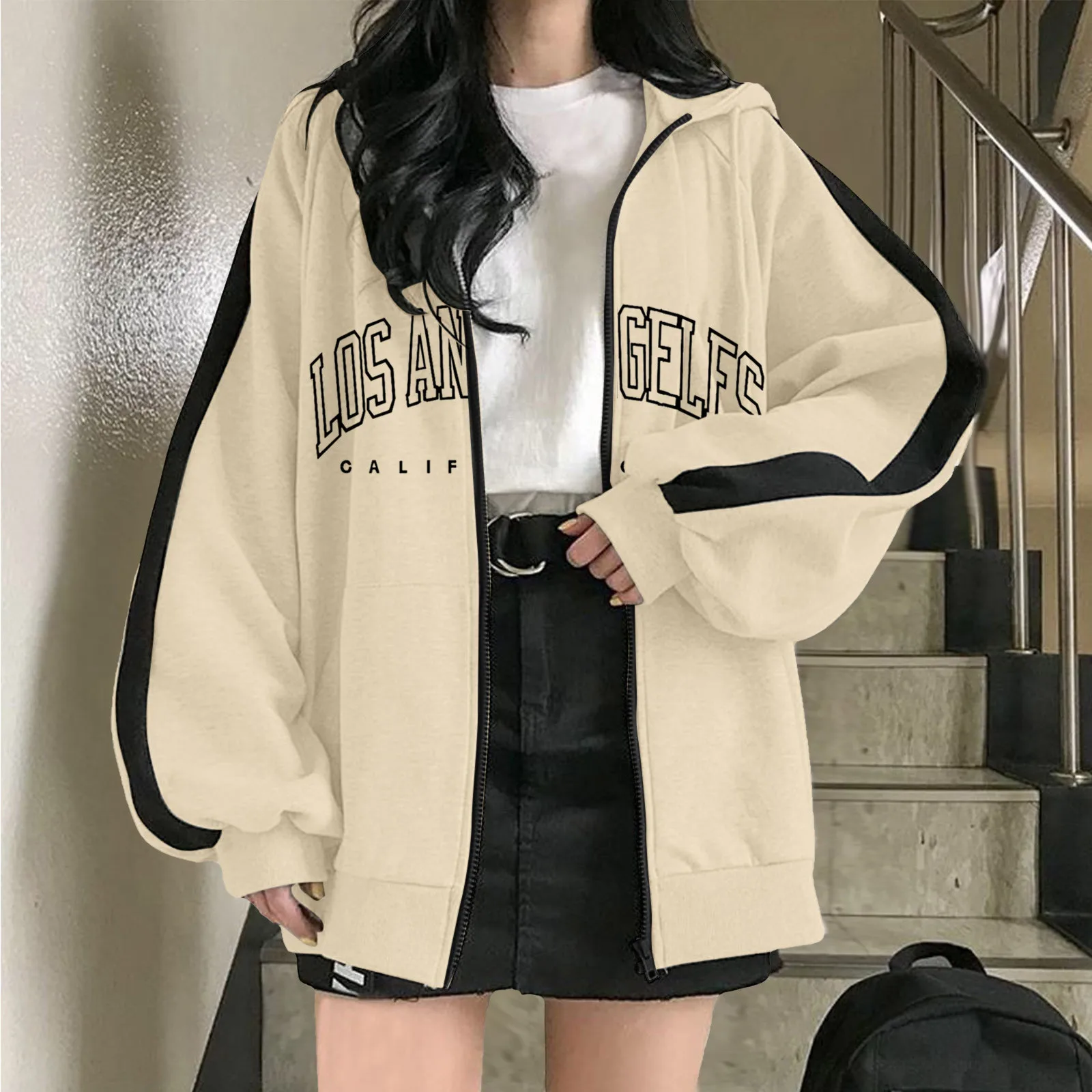 

Oversized Hoodies Sweatshirts Female Letter Print Hoodie Loose Jacket Y2k Tops Korean Style Hoodies Women Harajuku Moletom New