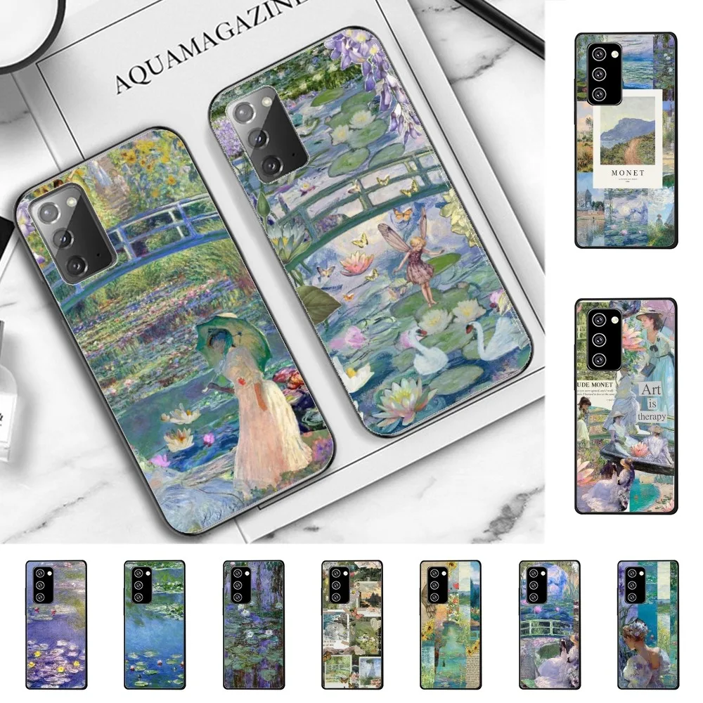 

Monet Sleeping Lily Painting Phone Case For Samsung Note 8 9 10 20 pro plus lite M 10 11 20 30 21 31 51 A 21 22 42 02 03