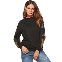 women pullover top spring autumn fashion loose print pullover sweatshirt women casual long sleeve o neck embroidery sweatshirt