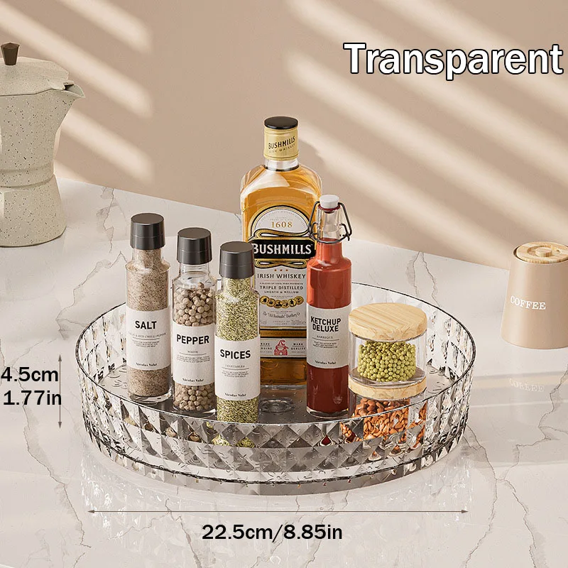 Круглый пластиковый контейнер для хранения прозрачный вращающийся