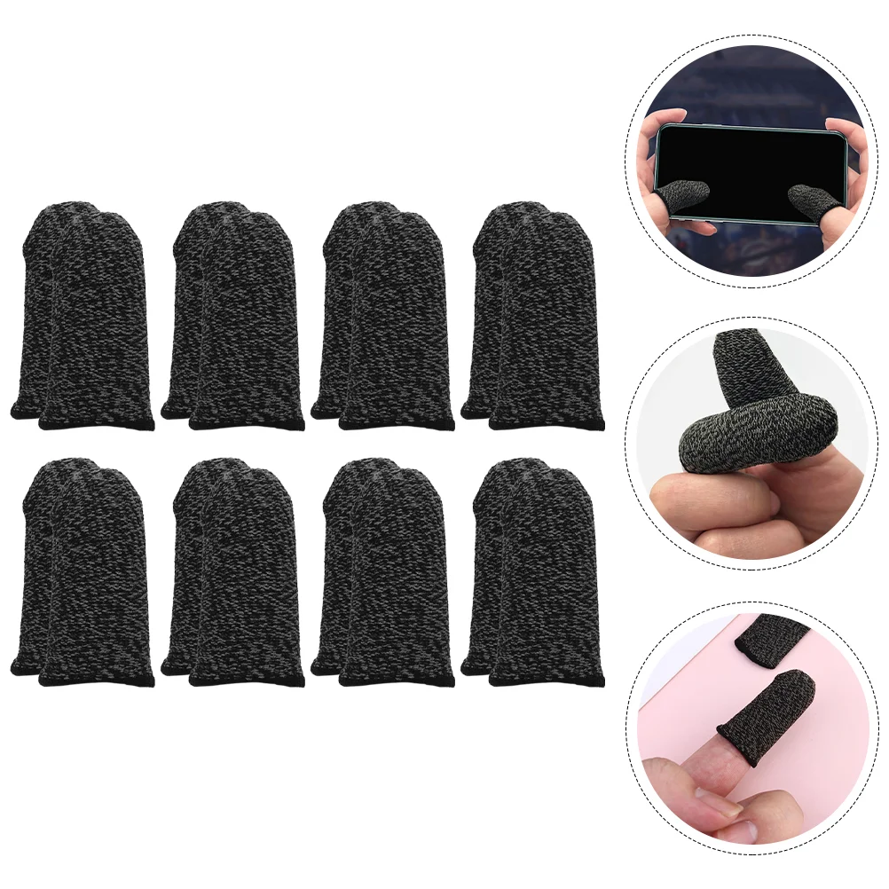 

8 Pairs Sleeves Silver Fiber Finger Covers Anti-slip Finger Sleeves Screen Finger Sleeves for Protection Phone Games