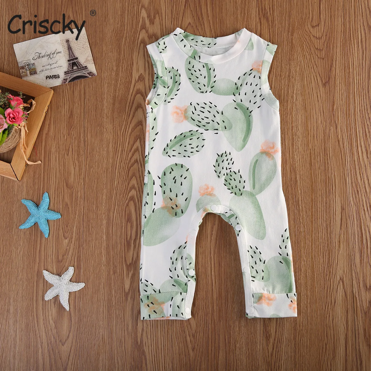 

Criscky Baby Boys Girls Romper Summer Toddler Newborn Infant Sleeveless Print Cotton Jumpsuits Playsuits Overalls Outfits