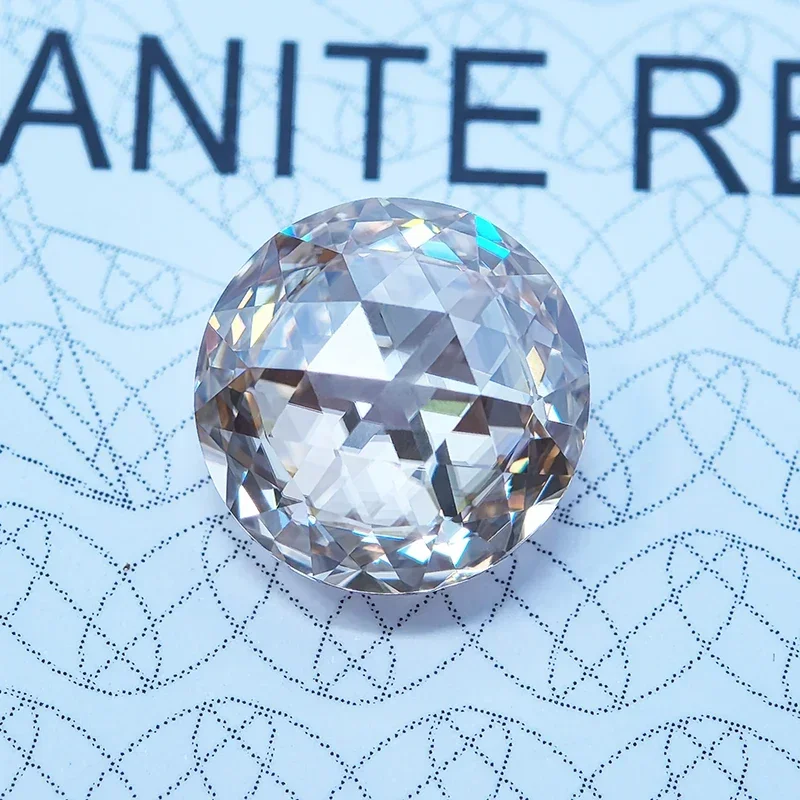 Муассанит шампань круглые бусины розовой огранки 2.5ct