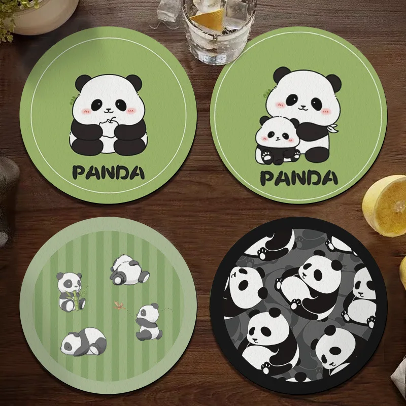 Подставки с милой пандой креативные устойчивые к пятнам водопоглощающие