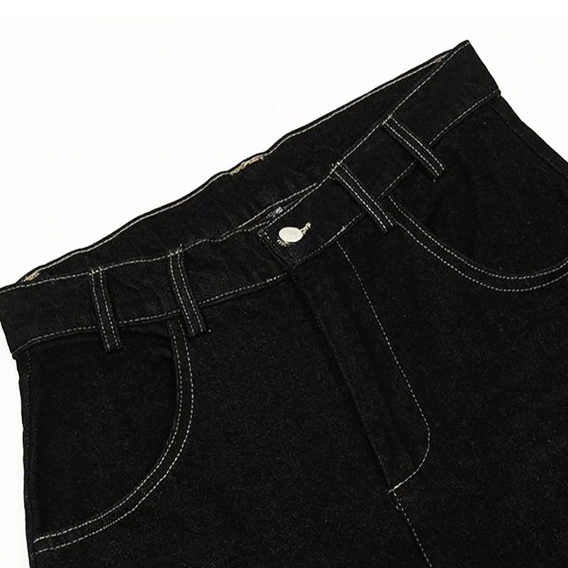 Skeleton Embroidery Printed Gothic Trend Fashion Goth Hip Hop S-3XL Y2K Streetwear Black Baggy Jeans Straight Trousers Jeans Man