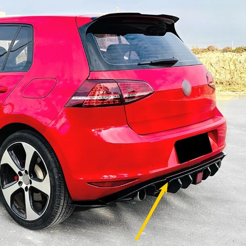 Фото Задний бампер автомобиля для Volkswagen Golf 7 MK7 GTI 2013-2016, диффузор, спойлер на подбородок с фонарями, аксессуары, комплекты кузова, тюнинг №4