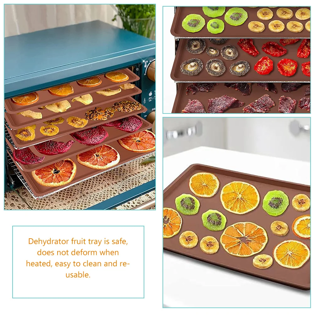 3 Pcs Dryer Silicone Mat Reusable Dehydrator Tray Vegetable Drying Mats for Fruit Roll Sheet Silica Gel Jerky