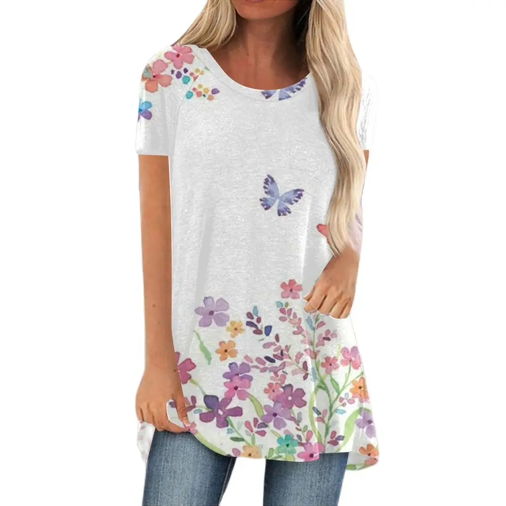 

Summer Women's T-shirts Flower Graphics T Shirt 3D Print Short Sleeve Female Clothing Casual Oversized Tops Tees Ladies T Shirts