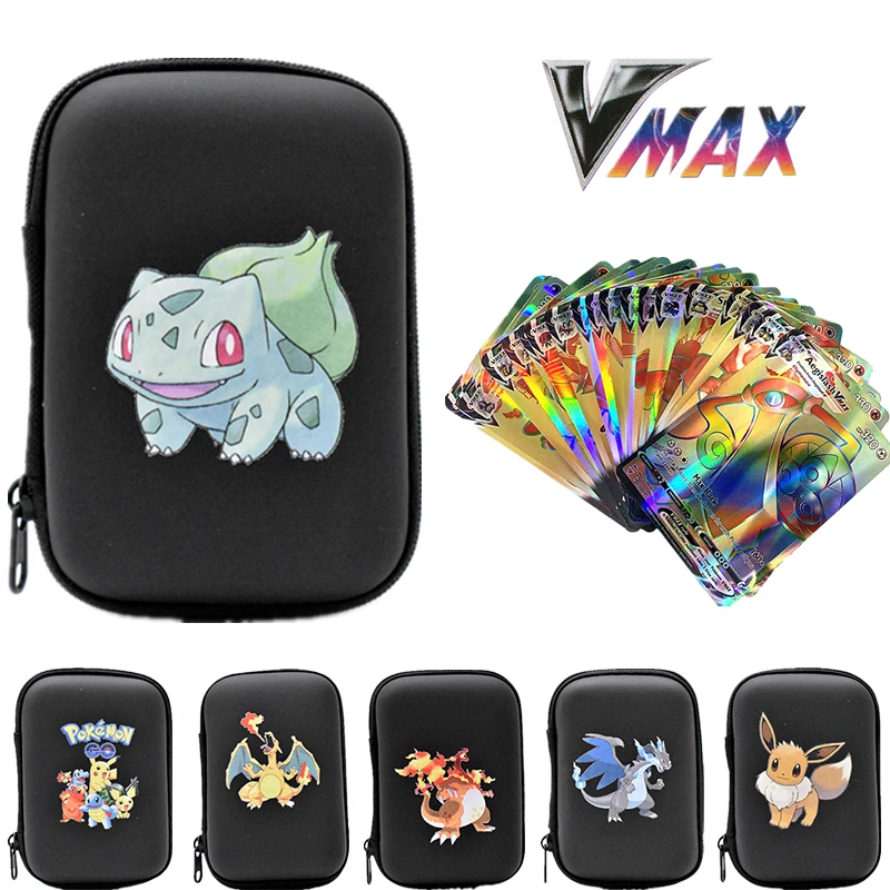 

Pokemon Pikachu Vmax Game Cards 50 Capacity Cards Holder Album Hard Case Card Holder Book Holder Earphone Storage Box Kids Gifts
