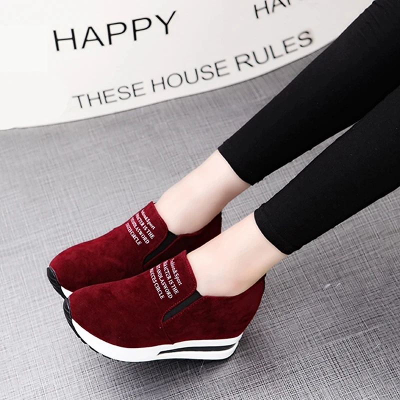 Women's Casual Sports Shoes New Autumn Sneaker Chunky Sneakers 3-5cm Platform Walking Shoe Fashion PU Running Loafers Size 35-41