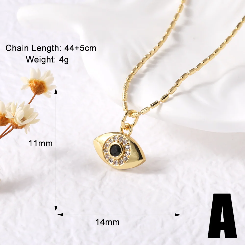 FLOLA маленькие синие ожерелья от сглаза для женщин медные позолоченные с