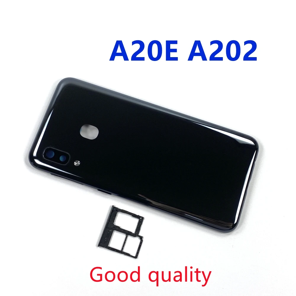 

For SAMSUNG Galaxy A20E A202 SM-A202F A202F/DS Back Battery Cover Rear Door Housing Case Lid Chassis SIM Card Tray Replacement