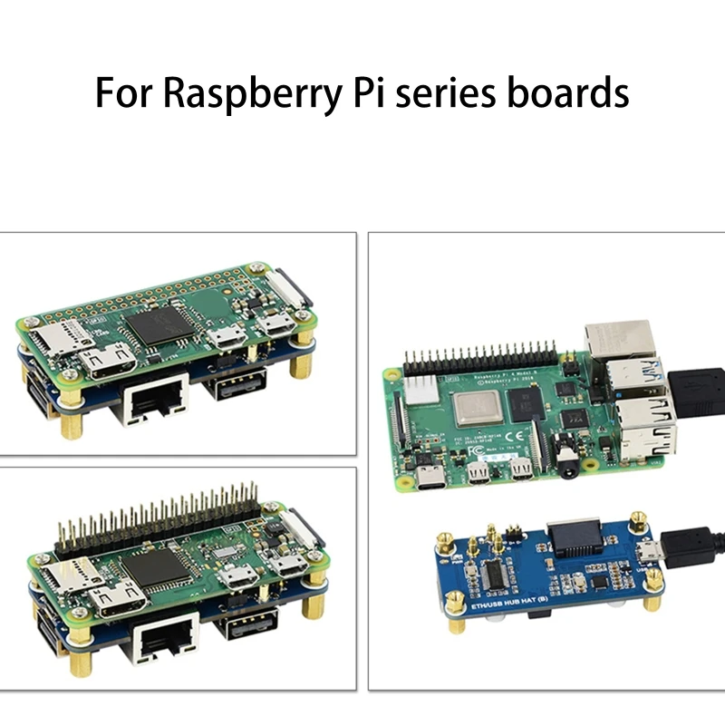 H7EC Ethernet/Φ Box для Raspberry Pi Zero/Zero W/Zero WH ETH/usb-хаб HAT (B) внутри с 1x портом RJ45 3 X USB 2 0 |