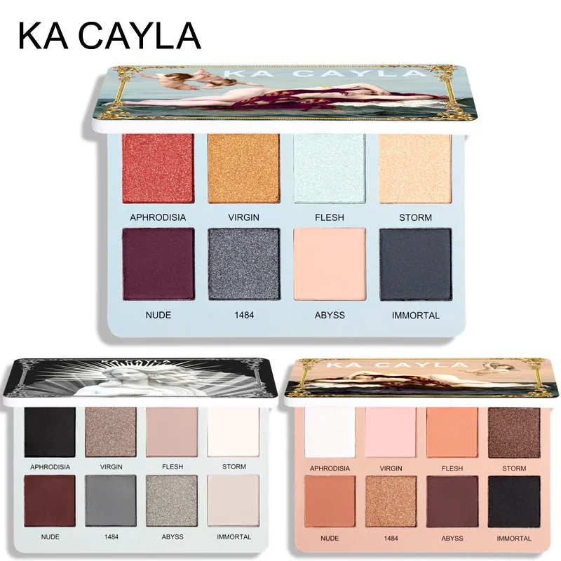 

KA CAYLA 8-color Eyeshadow Palette EVA Matte Shimmer Glitter Makeup Eyeshadow Palettes Travel Suit Purpurina Maquillaje DC08