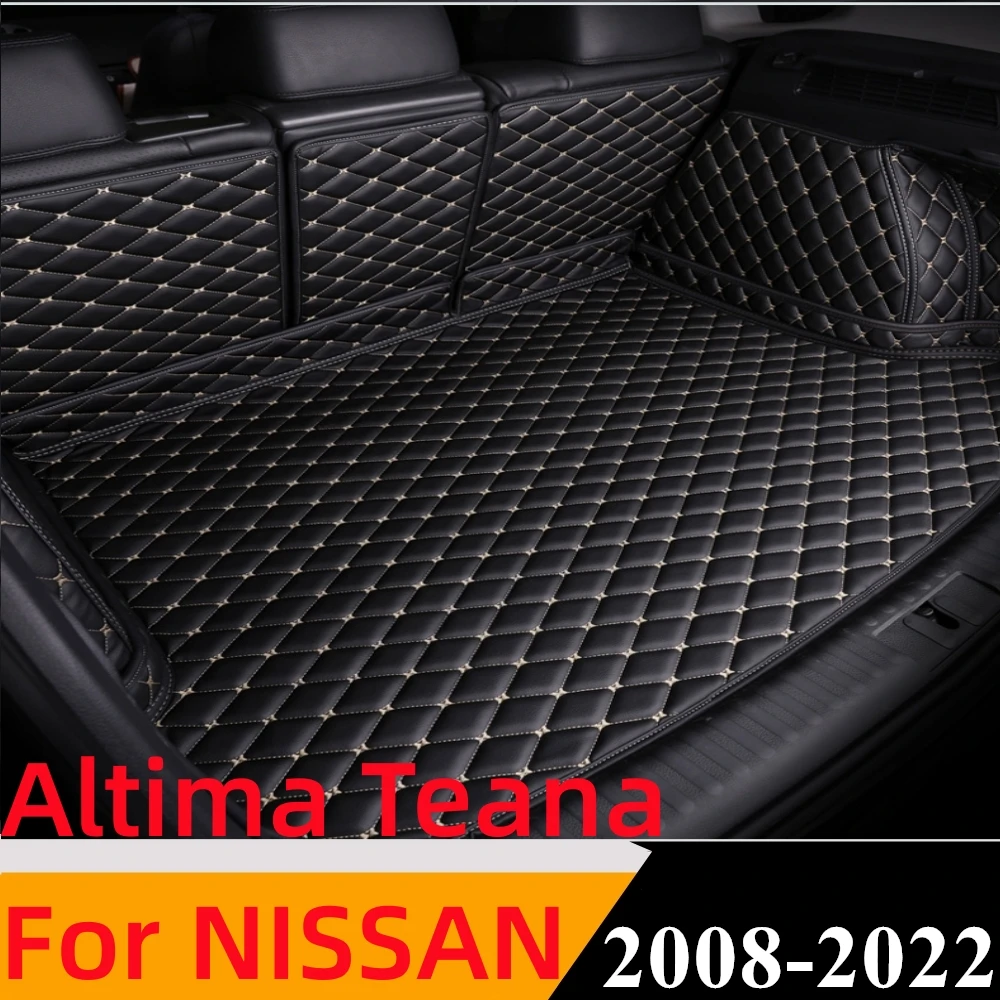 

Sinjayer Waterproof Highly Covered Car Trunk Mat Tail Boot Pad Carpet High Side Rear Cargo Liner For NISSAN Altima Teana 2008-22