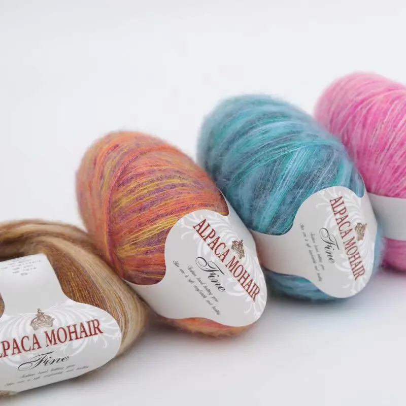 

1pcs 50g/ball Segment Dyed Mahai Hairy Sea Knitted Scarf Line Hand-woven Sweater Woven Jacket Sweater Shawl Crochet Line Yarn