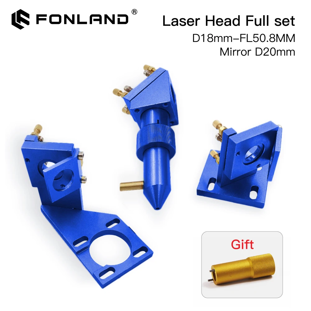 

FONLAND K Series CO2 Mini Laser Head Set D12/18/20mm FL50.8mm Lens for 2030 4060 K40 Laser Engraving Cutting Machine