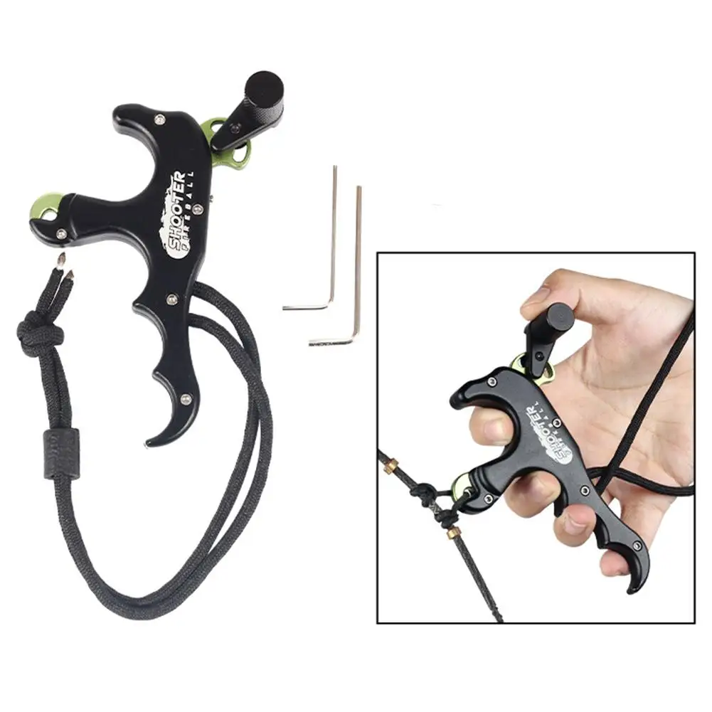 

Bow Release Aids Trigger Device Aluminum Alloy High-Sensitivity Adjustable 4-finger Gripper Archery Accessories
