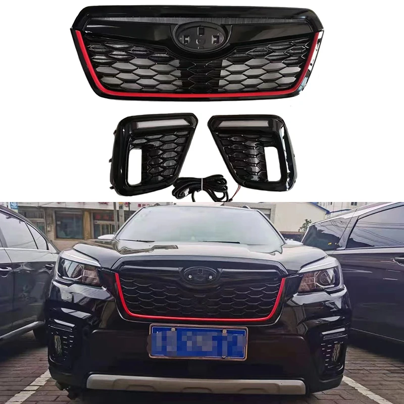 Easy installation fit for Subaru Forester 13-21 grille fog lights retrofit grill high quality grille fog lights front grille