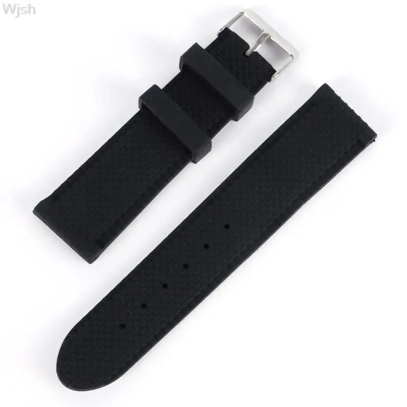 

Newest Men Casual Watch Band Soft Silicone Rubber Waterproof Wrist Watch Band Strap 18-24mm Black