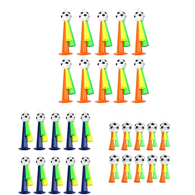 

10Pcs Sports Game Trumpet Toys Three Tone Vuvuzela Stadium Horns Soccer Fans Noise Maker Cheering Props For Football
