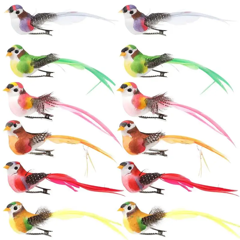 

12 Pcs Artificial Animals Handicrafts Playthings Easter Simulation Foam Bird Props Vivid Funny Mold Decorations(Random Color)