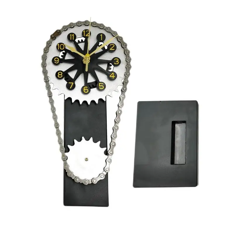 

Desk Clock With Movement Gears Novelty Timing Chain Clock Art Craft Fathers Day Gift Retro Home Decor For Grandpa Father Husband
