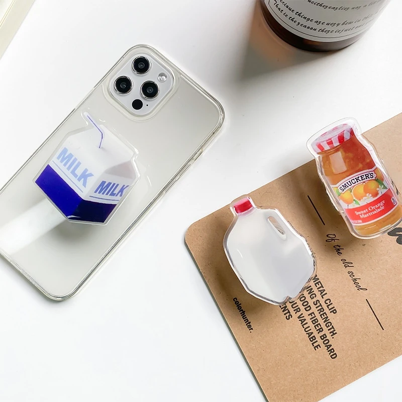 

Korea Ins Griptok Portable Milk Phone Holder Drop Glue Foldable Ring Handle Holder Phone Accessories for IPhone Samsung Xiaomi