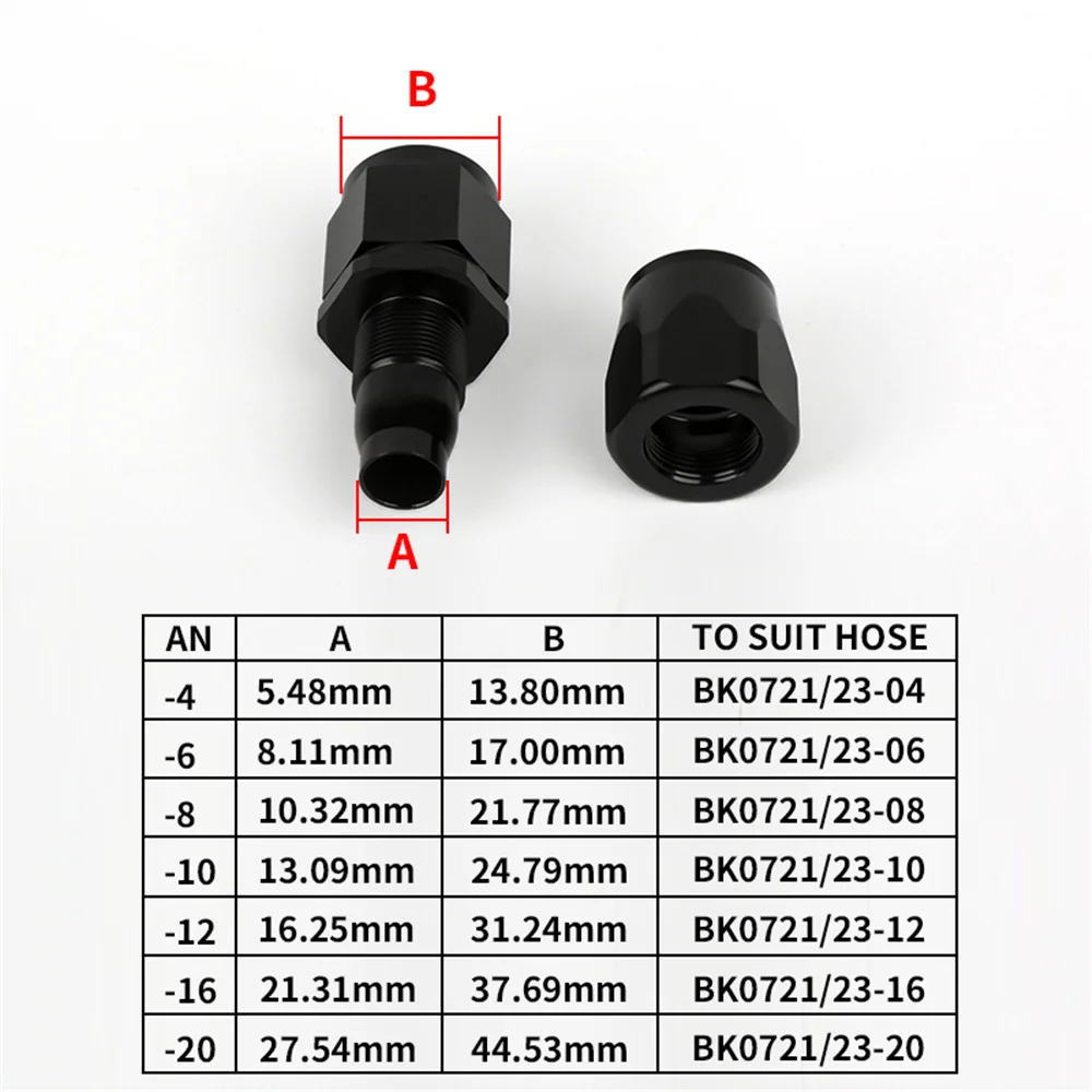 

Universal Black Oil Pipe AN6/AN8/AN10/AN12 Straight 0°/45°/90°Degree Oil Fuel Swivel Hose End Fitting Oil Hose End Adaptor Kit