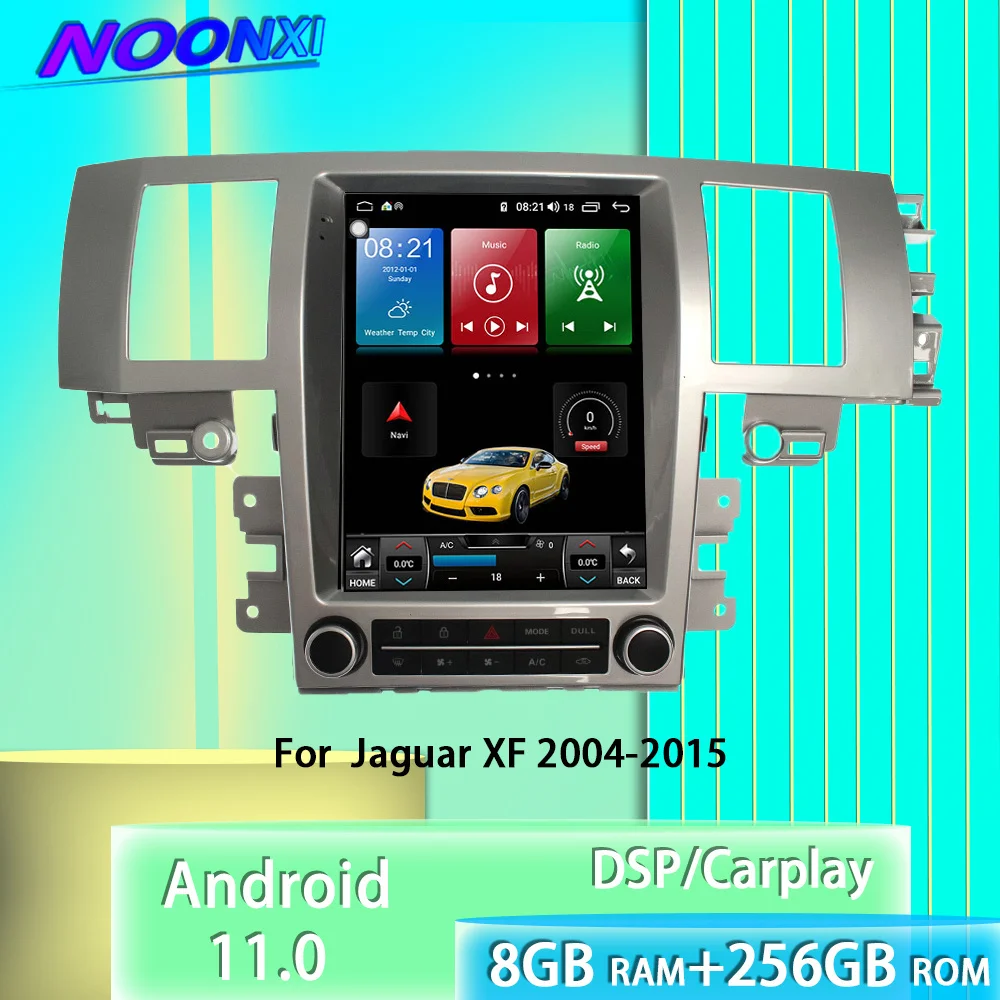 For Jaguar XF 2004-2015 Tesla Screen 8+256G Android 11 Car Radio Phone Stereo Multimedia Player Bluetooth GPS Navigation Carplay