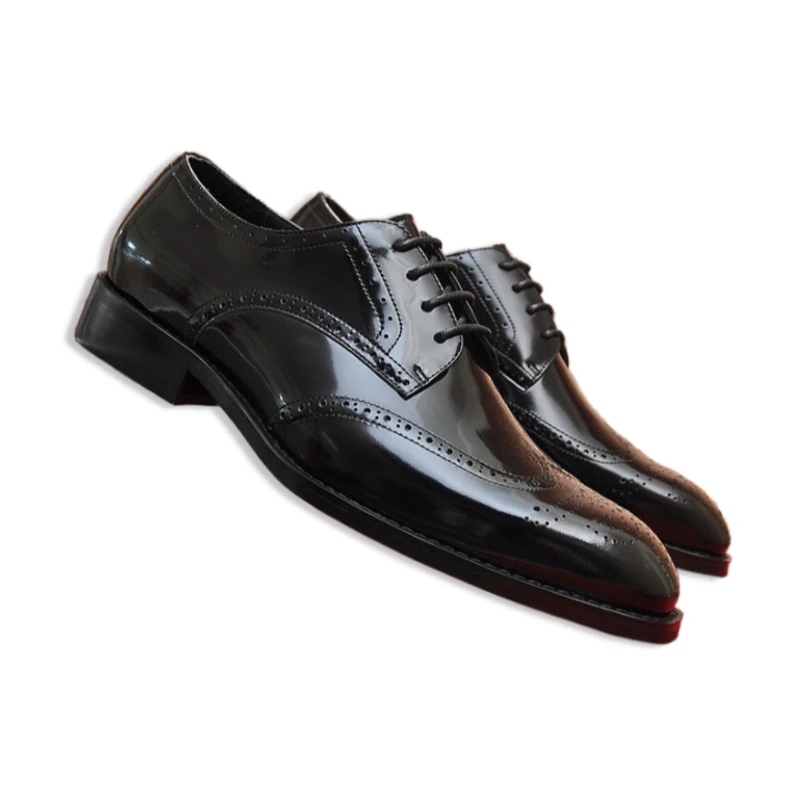 

Classic Real Full Grain Calfskin Leather Cowhide Lining Men's Business Black Dress Shoes