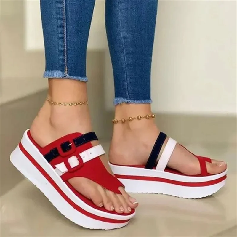 Women's Slippers Women Shoes 2023 New Wedge Platform Sandals Ladies Summer Clip Toe Casual Flip Flops Women Light Comfort Slides