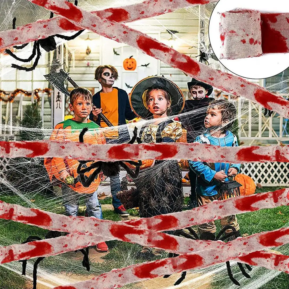 

Cloth for Halloween Spooky Halloween Fabric Strips Unbreakable Easy to Hang for Diy Costume Decoration Doorway Curtains Spooky