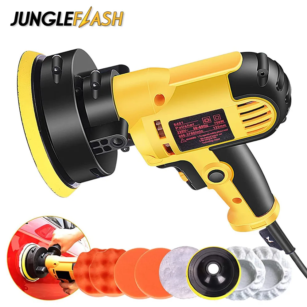 JUNGLEFLASH 220/110V 700W Electric Car Polisher Machine 3700rpm Auto Polishing Machine Sander Small Portable Polish Waxing Tools