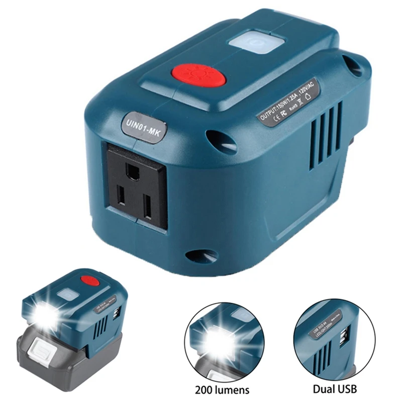 Портативный USB-адаптер питания со светодиодной подсветкой для Ma-Kita BL1830
