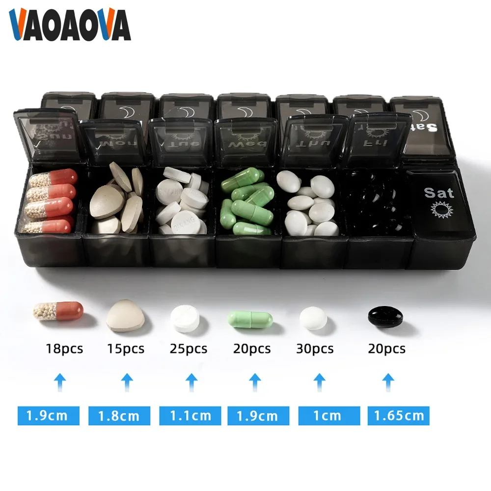 1 Набор органайзер для таблеток на 7 дней 2 раза в день большая коробка неделю