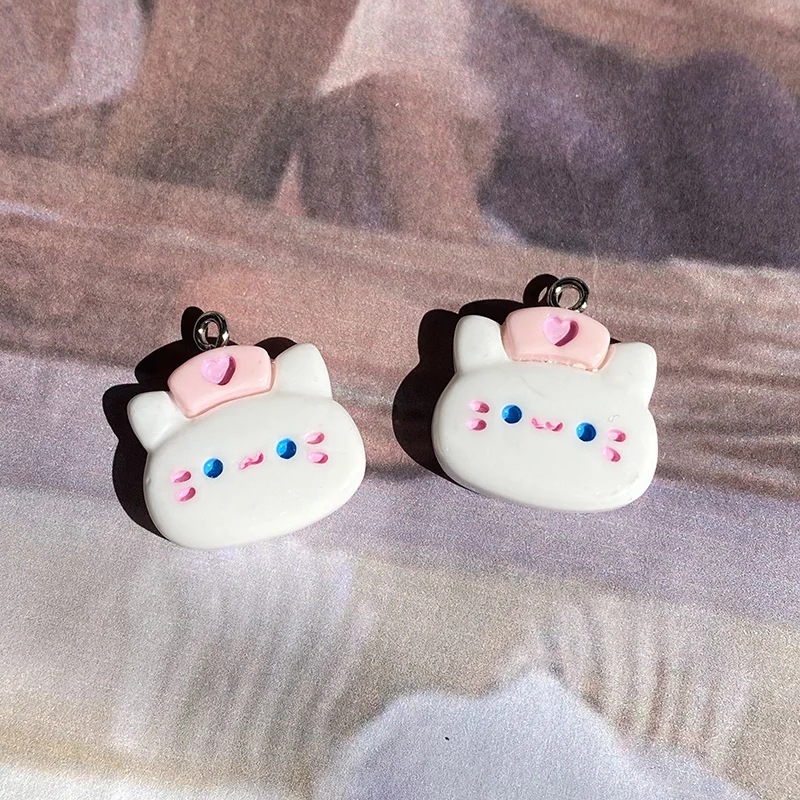 10 шт./упак. подвески из смолы с рисунком медсестры и кота милый кулон котенком для